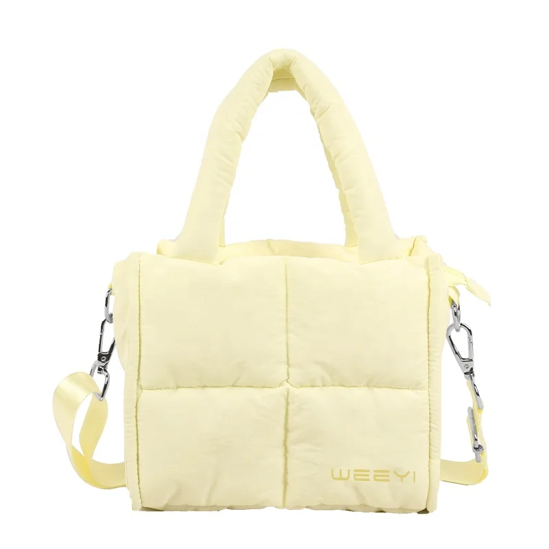 CHANGRONG Custom lightweight puffer tote bag for women quilted puffy handbag