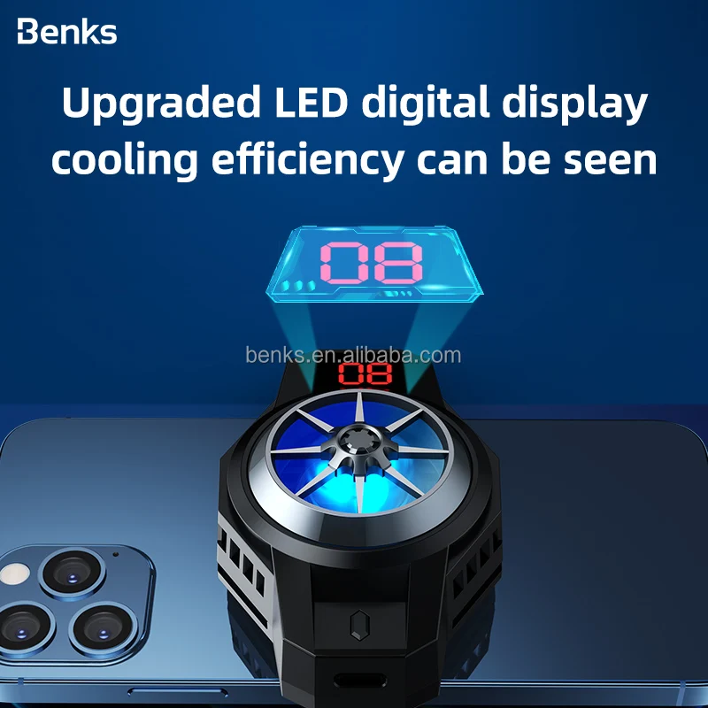 Benks Mobile Cooling Fan External Dock Cool Cooler Glare Copper Phone Radiator