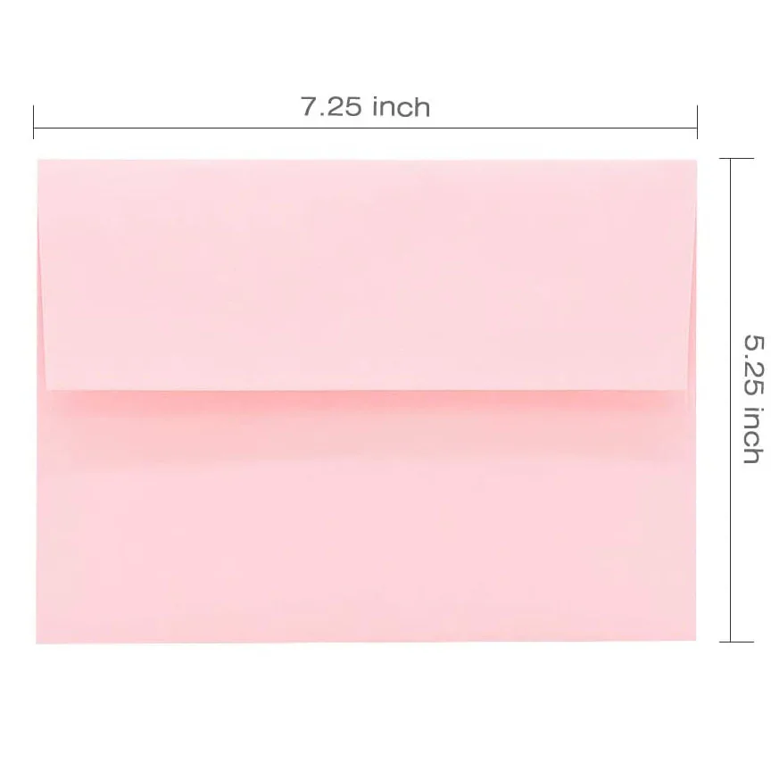 
A7 Pink Invitation 5x7 Self Seal Square Flap Perfect for Baby Shower Cards Weddings Birthday invitations paper Envelopes 