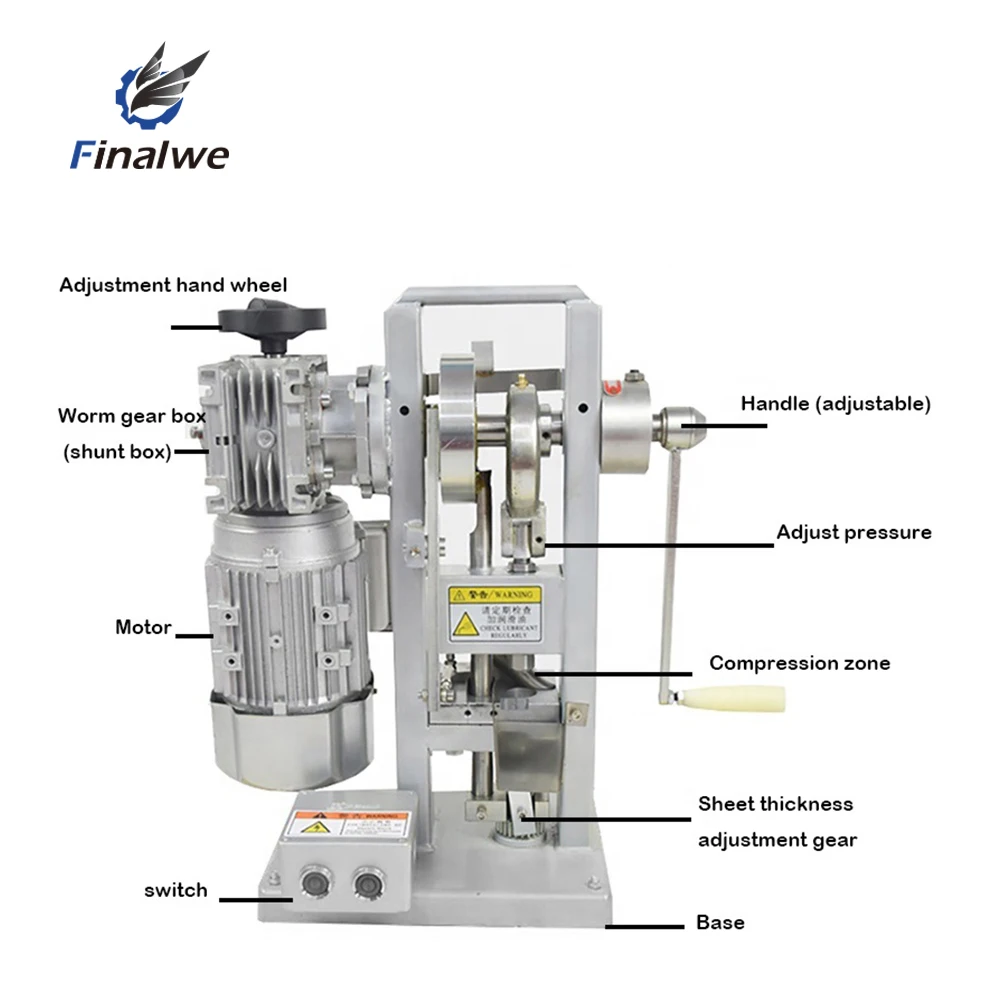 Thdp-6 60kn/6t Tablet Press Machine Pill Press Sugar Candy Making Machine Single Punch