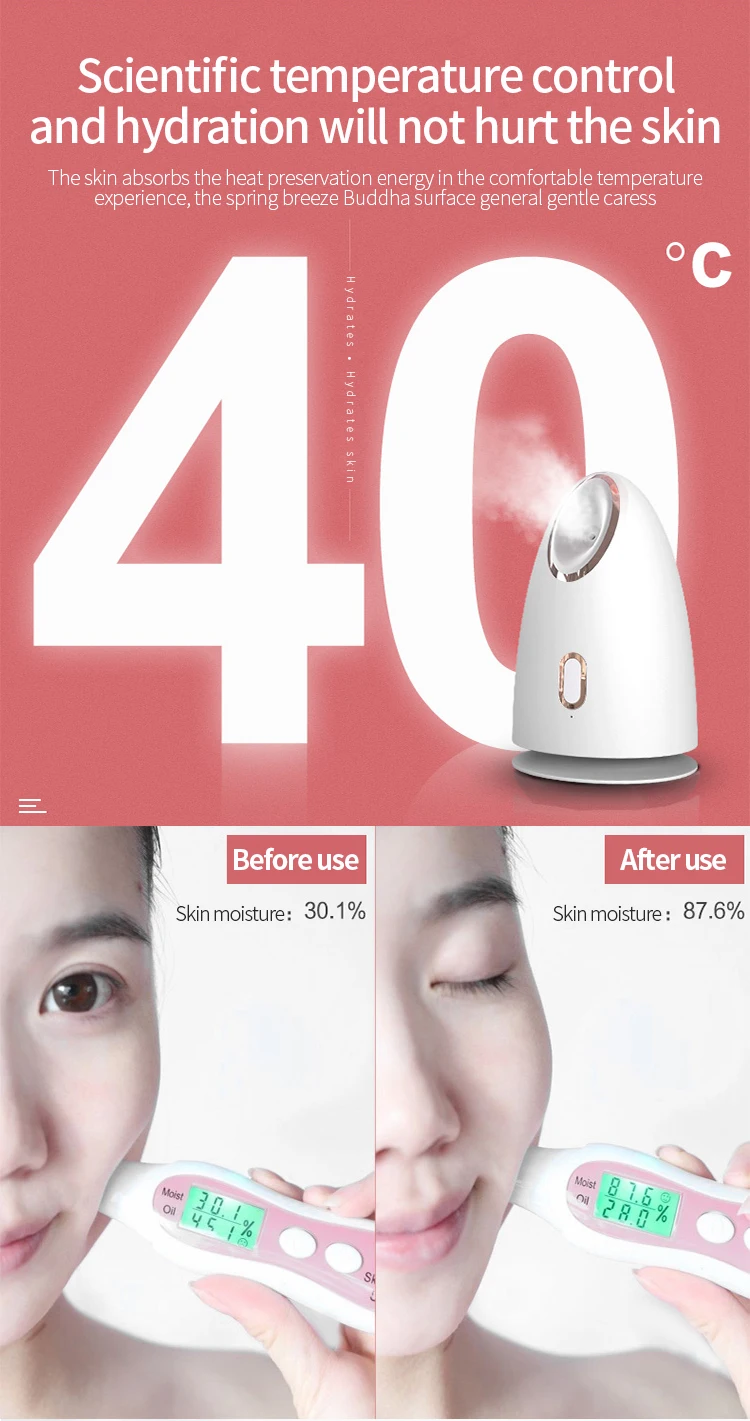  Salon Professional Spa Electric Hot Warm Mist Moisturizing Cleansing Pores Lonic Nano Portable Mini Face Facial Steamer