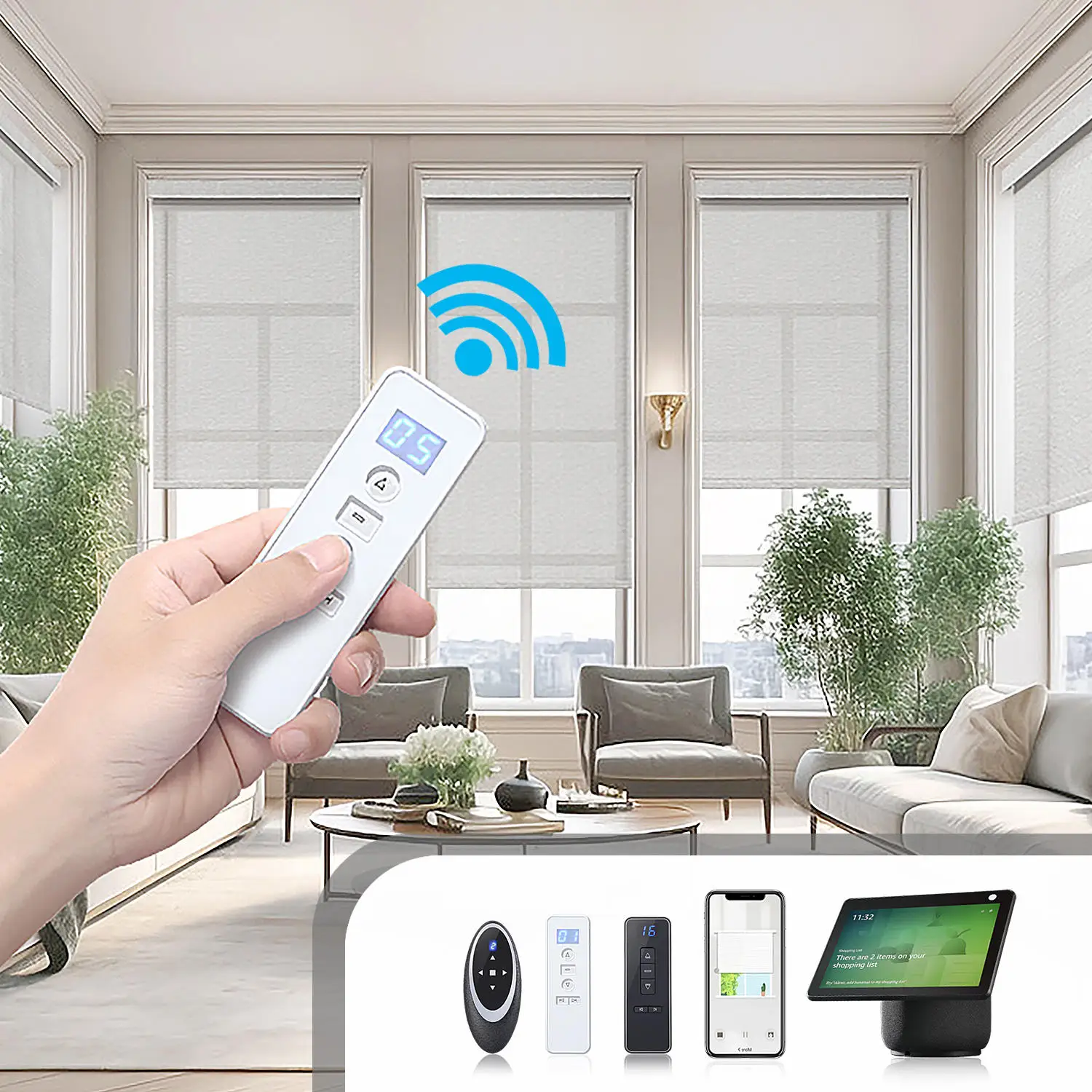 Motorized Rechargeable Remote Buy Roller Blinds Cordless Home Smart Wifi Automatic Electric Roller Blinds For Window