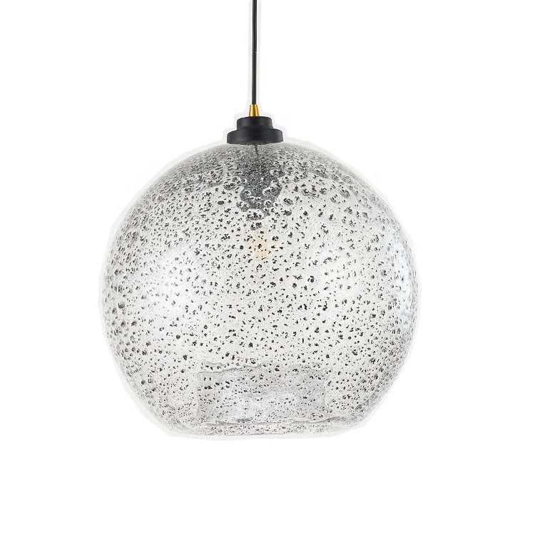 
Vintage small ball shape fashion rope simple iron wire pendant light glass lamp shade for home kitchen 