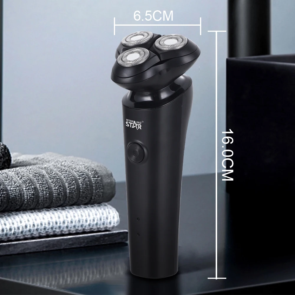 WINNING STAR 5w Usb Rechargeable Electric Shaver ST-5686 Waterproof Triple Blade Shavers for Men With Brush