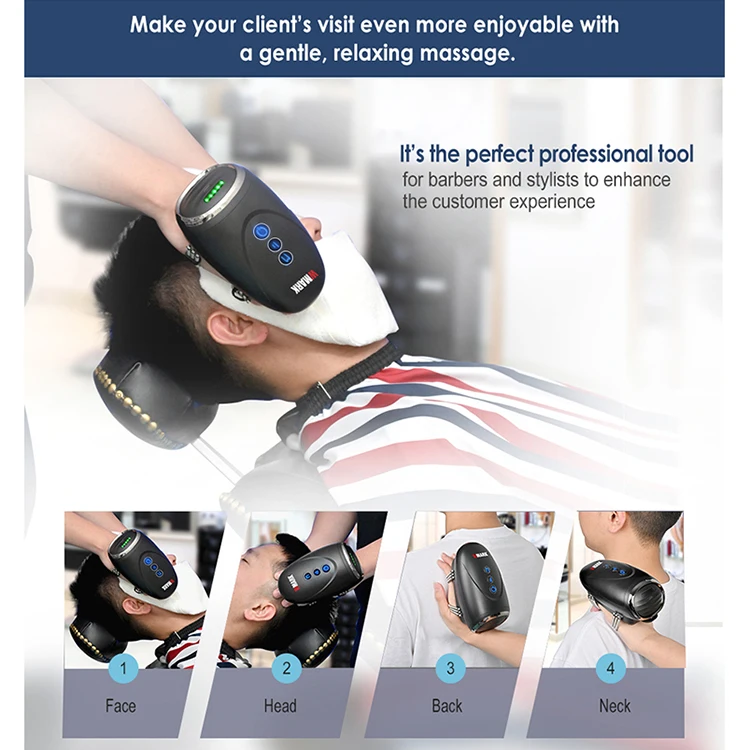 Private Logo Barberology Brushless Motor Long Standby Portable Handheld Massage Machine Cordless Vibration Barber Hand Massager