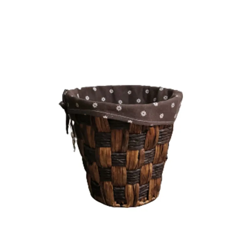 2021 Woven Storage Baskets Wholesale Weaving Hyacinth Eco-friendly Basket Trash Bin