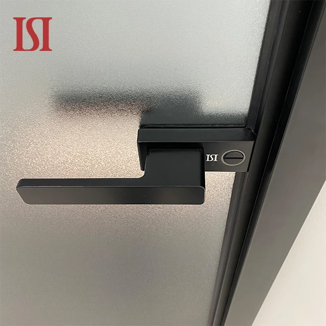 Modern Interior  Aluminum Alloy Glass Narrow No Frame Casement Hinged Door  with Special Design For Bathroom Bedroom