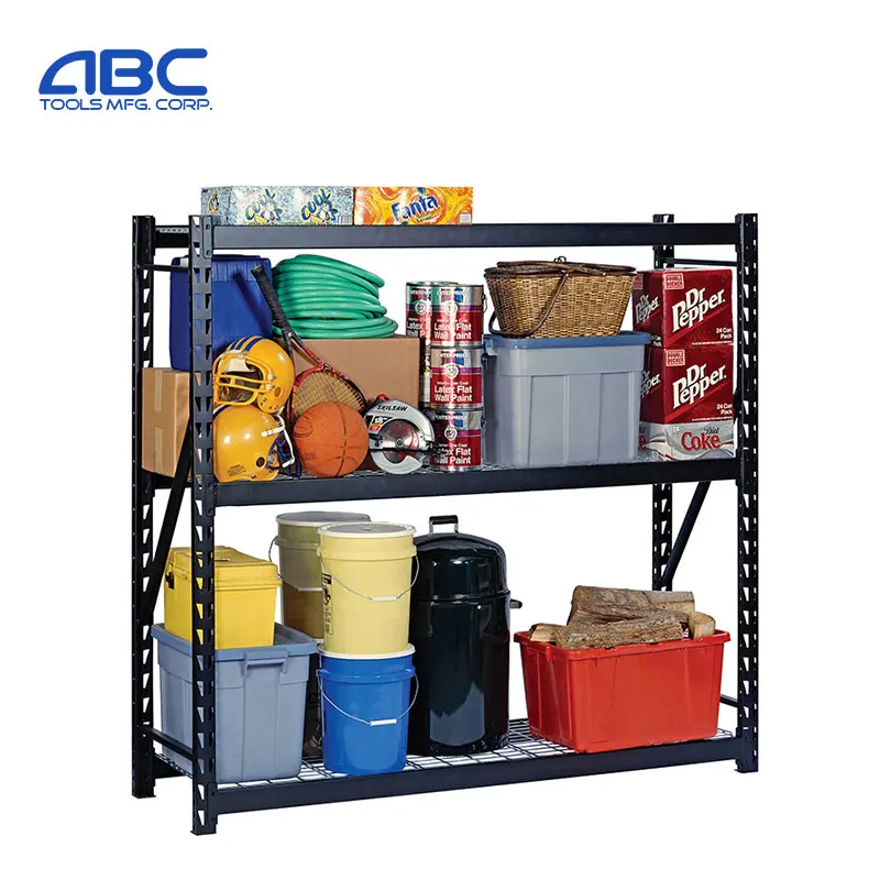 Heavy duty 5 layer stacking boltless galvanized steel storage shelving rack 200x150x40