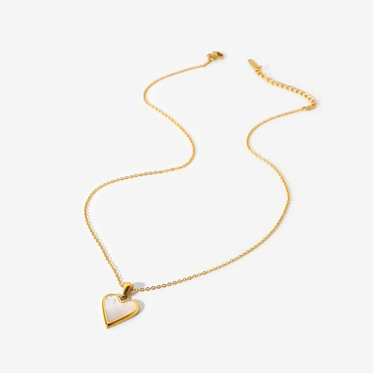 Fashion Shell Malachite Heart Stainless Steel Jewelry Pendant 18K Gold Plated Woman Pendant Necklaces
