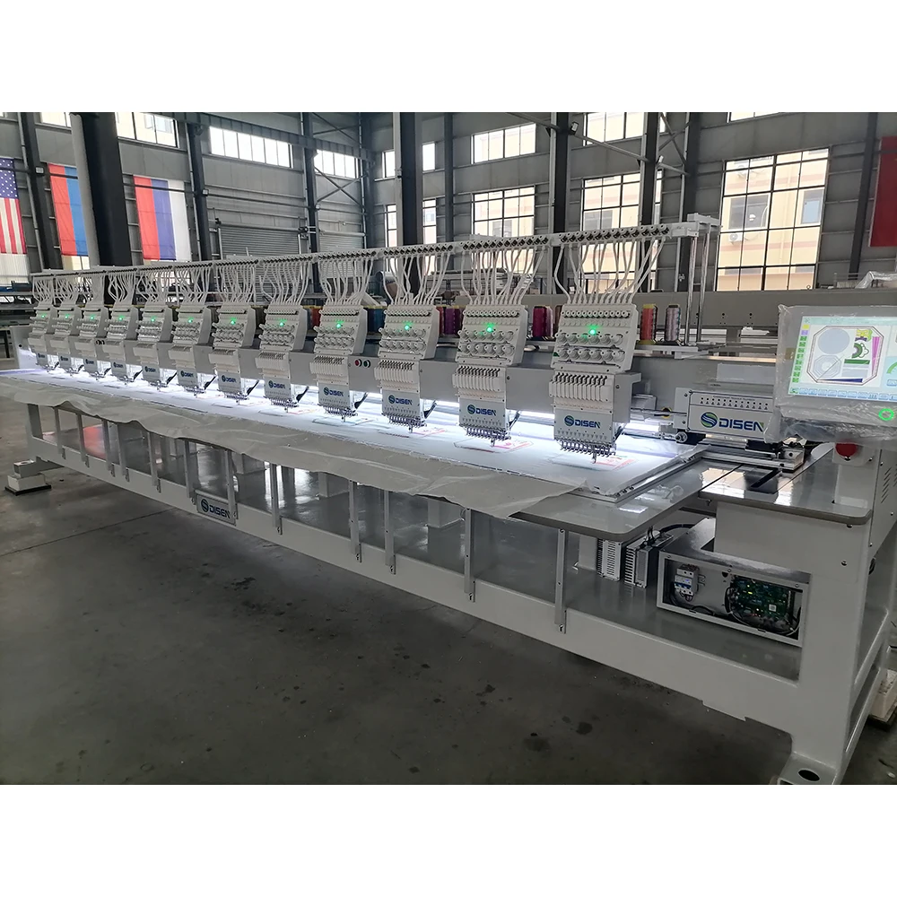 Automatic multi-head 8 12 15 head multi color multiple needle embroidery machine 924 for spare parts suppliers servo motor