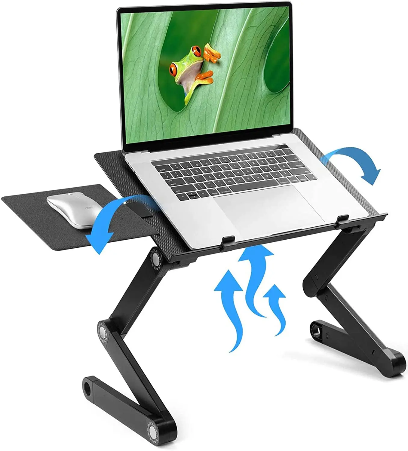 Adjustable and Portable Laptop Stand with Cooling fans & Mouse pad.