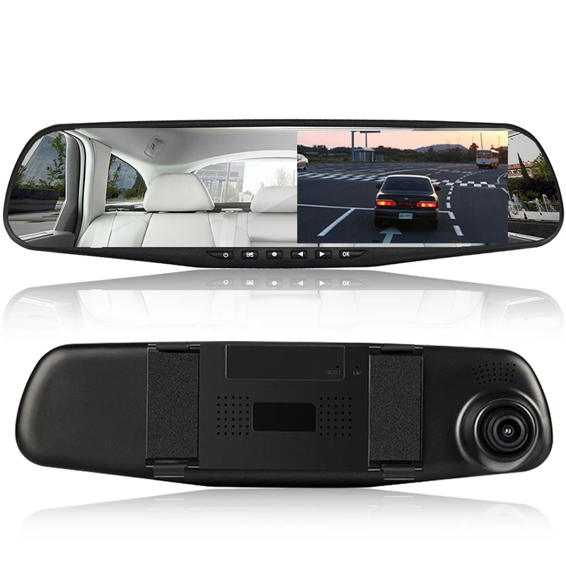 T600 Car DVR Dual Lens Car Camera Full HD 1080P Video Recorder Rearview Mirror With Rear view DVR Dash cam