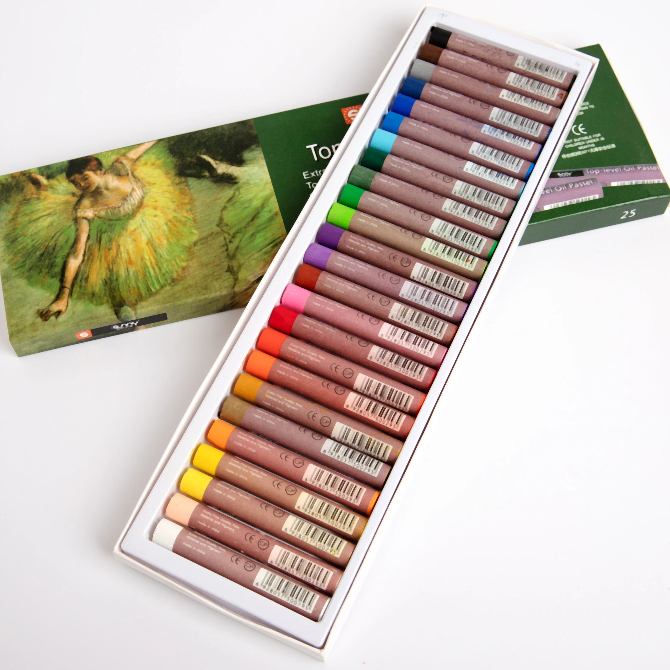 Sunny 25 colors oil pastels with high quality and non-toxic, soft wax crayons for kids