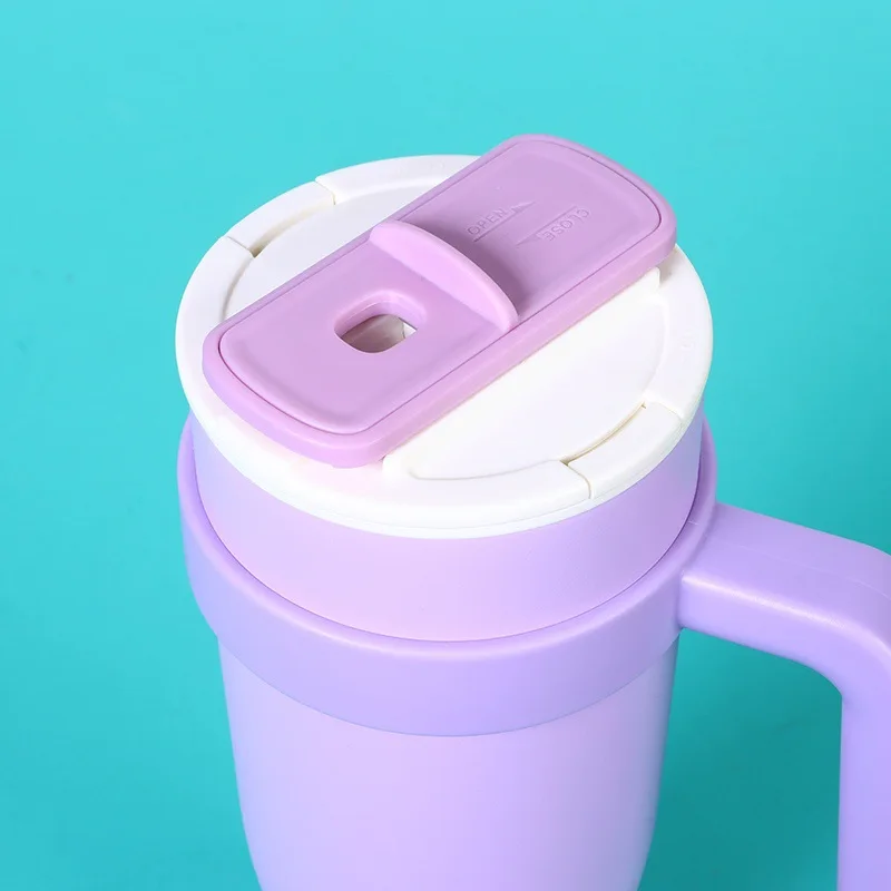 2024 new style 40oz large capacity rotary telescopic straw cup 304 stainless steel double wall insulated thermos tumbler