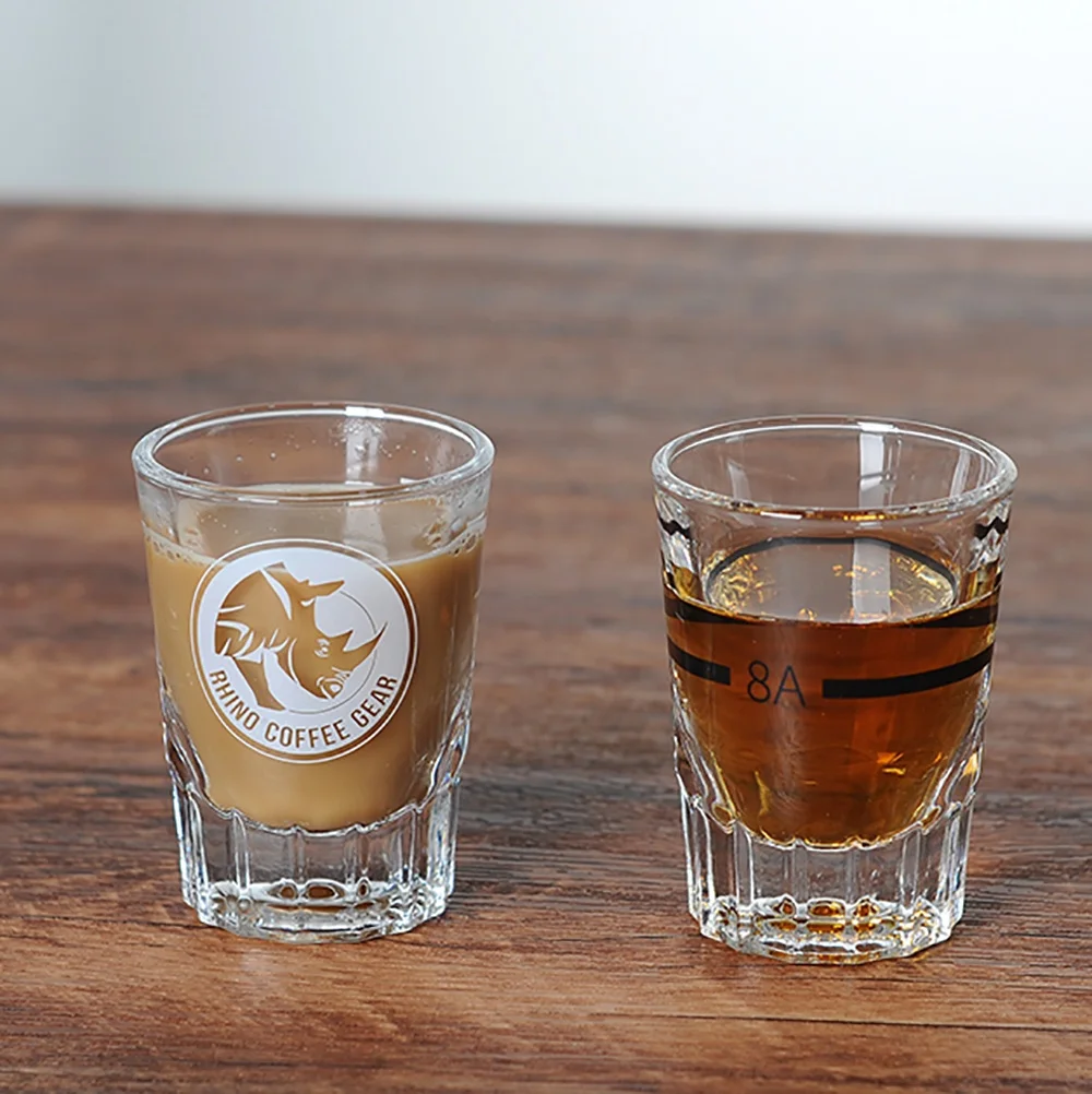 
 Бесплатный образец 2 унции толстого дна, стекольный бокал для воды, эспрессо  