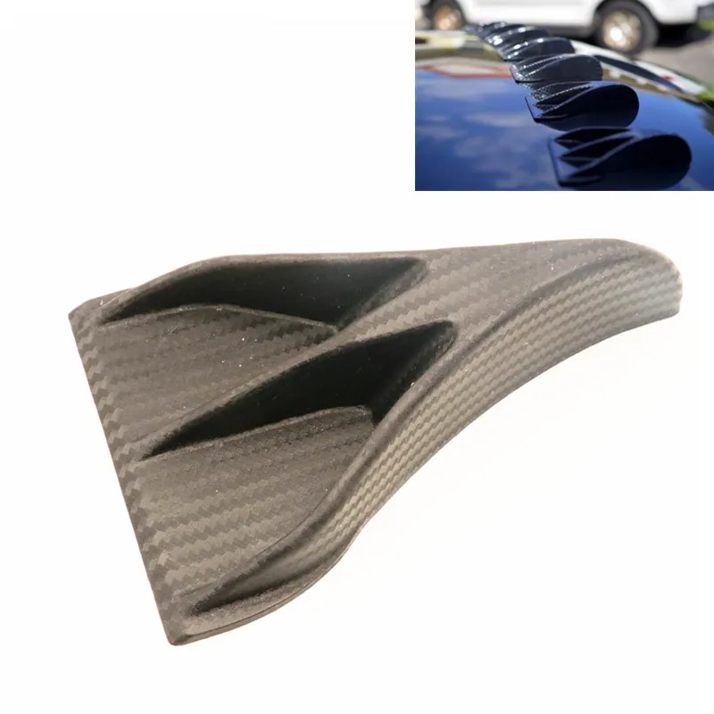 Racing Universal Carbon Fiber Look Vortex Generators Roof Shark Fins Spoiler Wing Kit for Car Truck suv