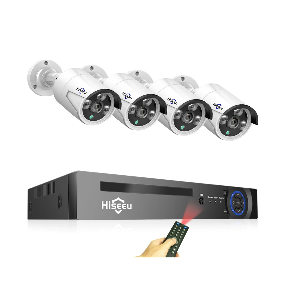 Система видеонаблюдения hiseeu, 8 каналов, 3 Мп, POE, HD, NVR, IP-камеры H.265, двустороннее аудио, система безопасности