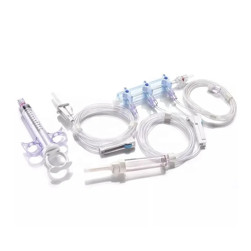 Medical manifold kits, custom angiography kit, angiographic set IV infusion ministration pack with extension tube and stopcock
