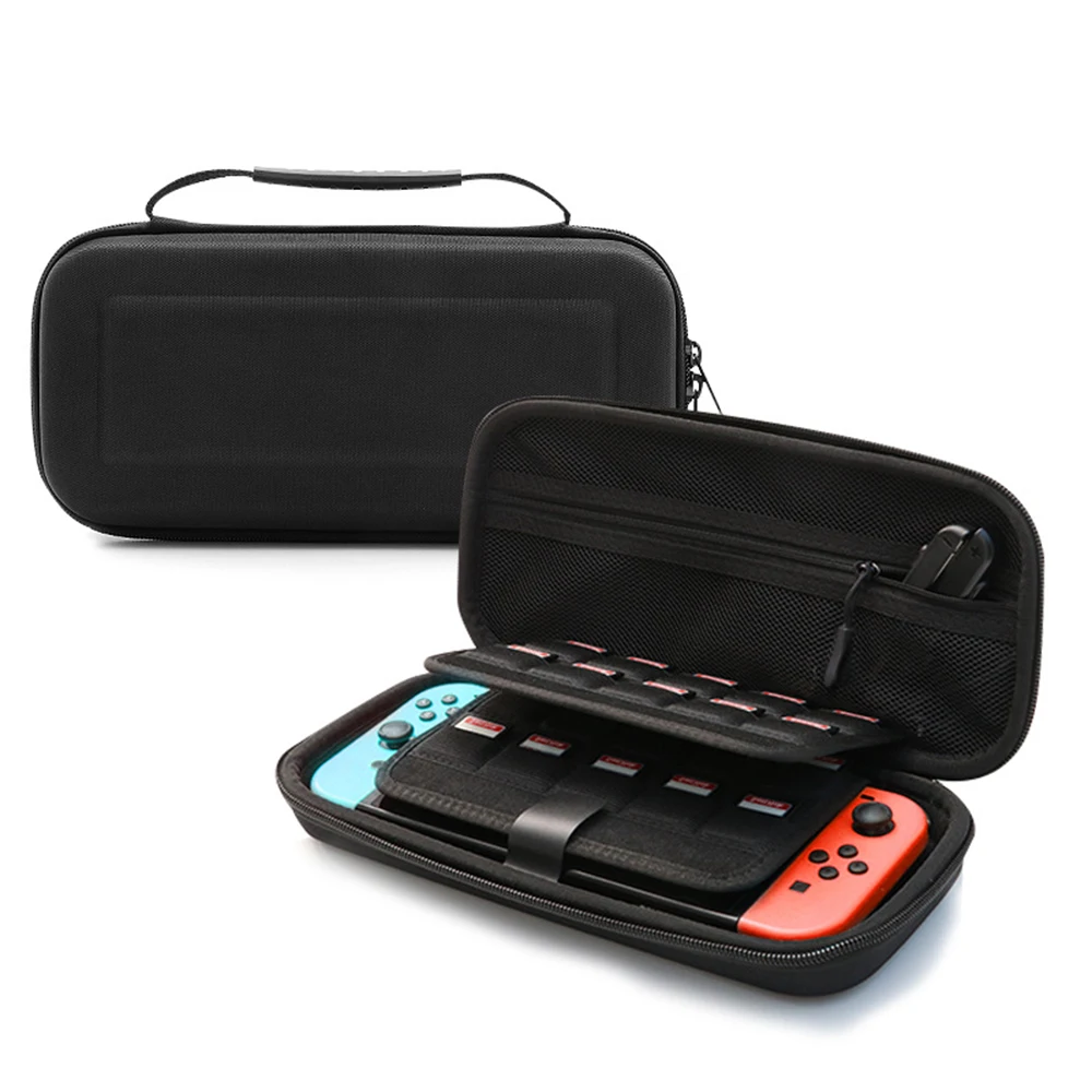 Portable storage hard shell EVA bag with 21 card slots for Nintendo Switch gaming console and accessories