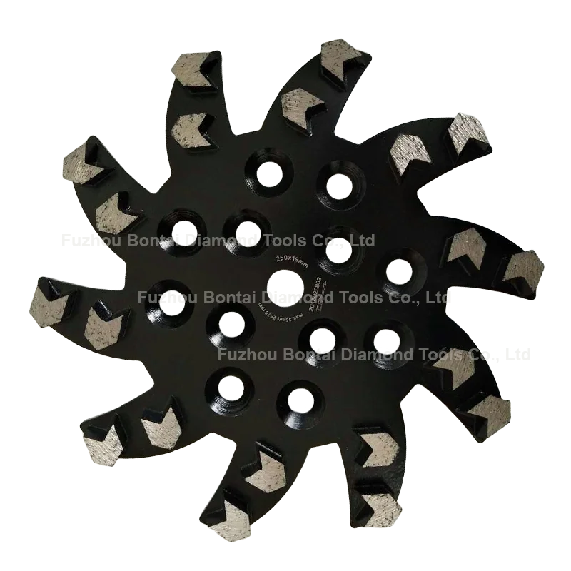 Bontai concrete stone floor arrow segments metal diamonds grinding and polishing plate tool disc 10 inch