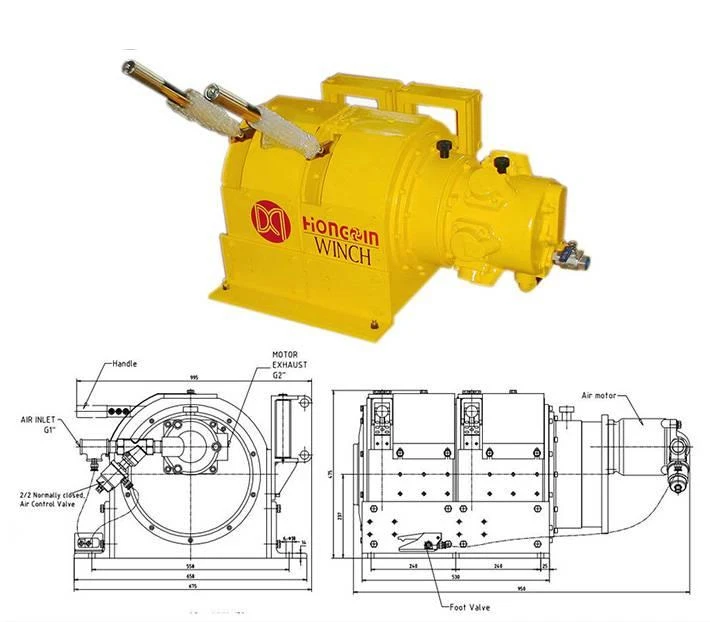 800KGS Capacity Double Drum,Piston Air Motor,Underground Mining Used,Air Scraper Winch