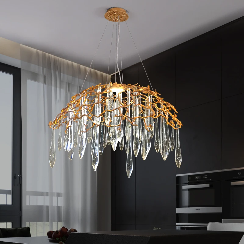 Modern K9 Crystal Customize Ceiling Light Luxury Design Hotel Restaurant Decoration Large Led Chandelier