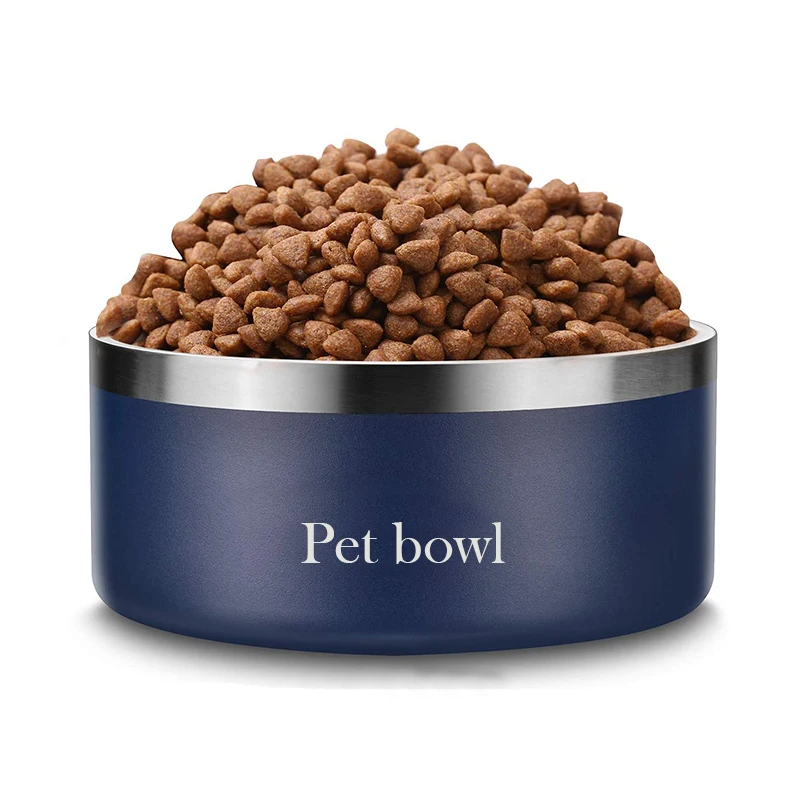Wholesale  Custom 32/64oz Double Wall Vacuum Stainless Steel Pet Bowls Food Feeder Powder Coat Metal Thermo Bowls for Dog
