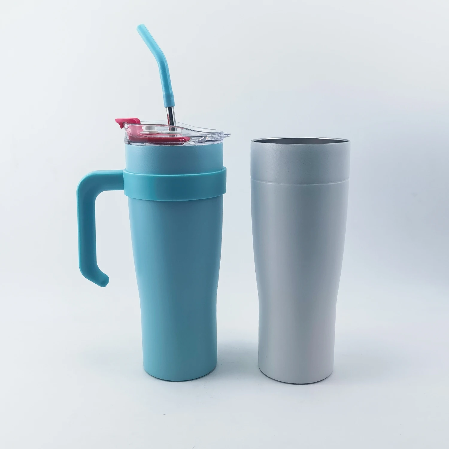 Wholesale stainless steel double wall tumbler travel mug cup 40oz with handle with lids