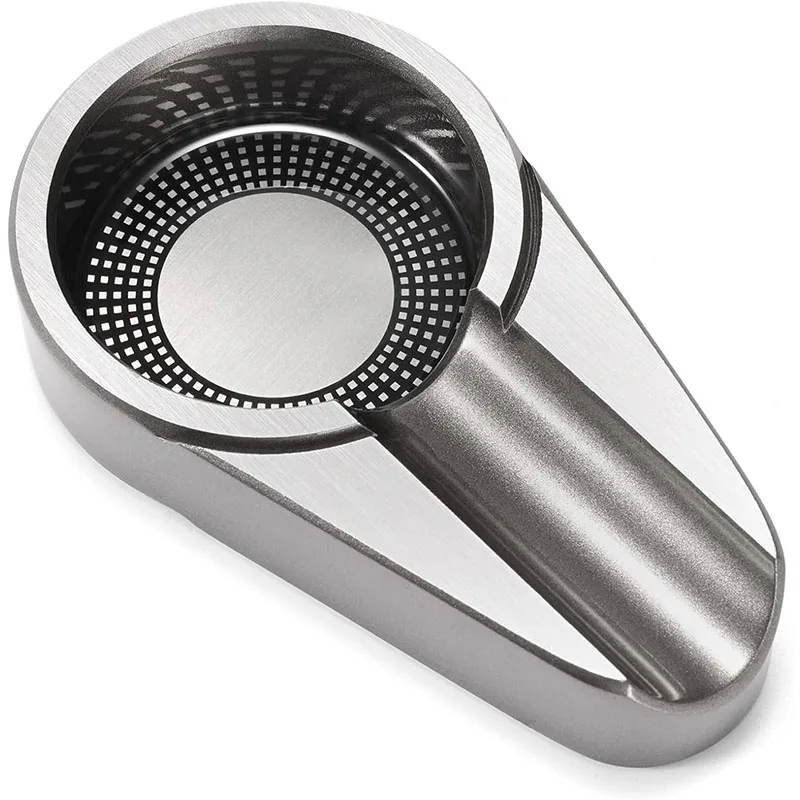 Silver Metal Cigar Ashtray Stainless Steel Unique Shape Cigar Travel Ashtray