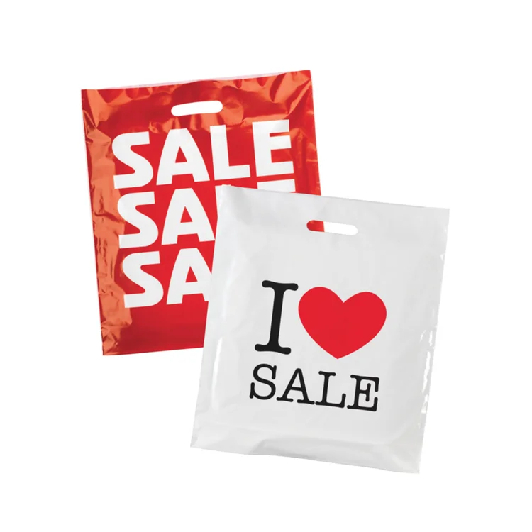 Custom Printed Logo Design  plastic bag die cut bag shopping bag with LDPE/HDPE handle