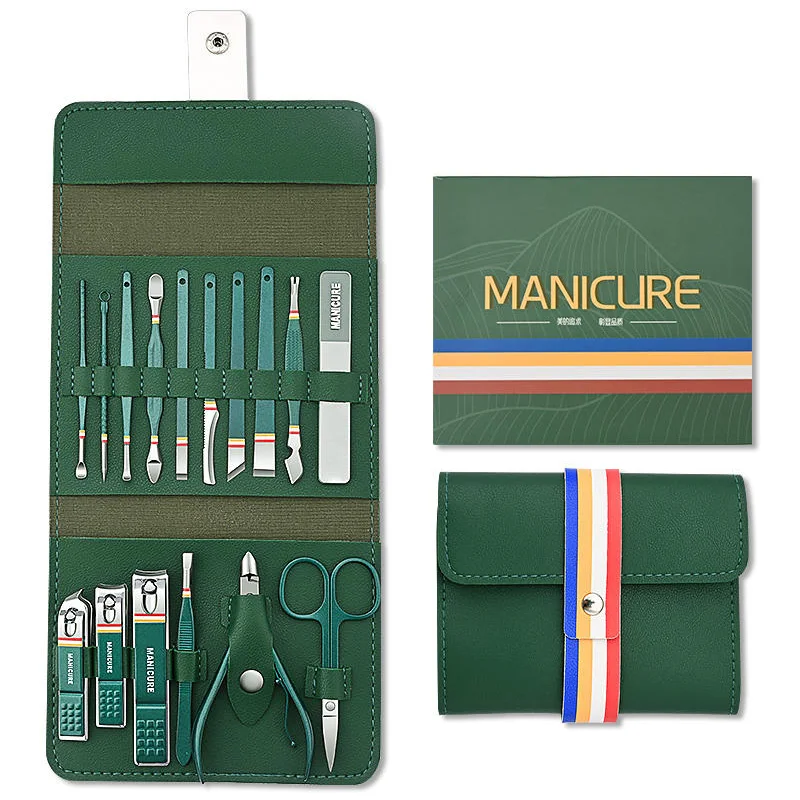 12Pcs Nail Clipper Manicure Pedicure Set Eyebrow Tweezers For Men Women Nail Tool Kit with Gift Box New Style Personal Clipper