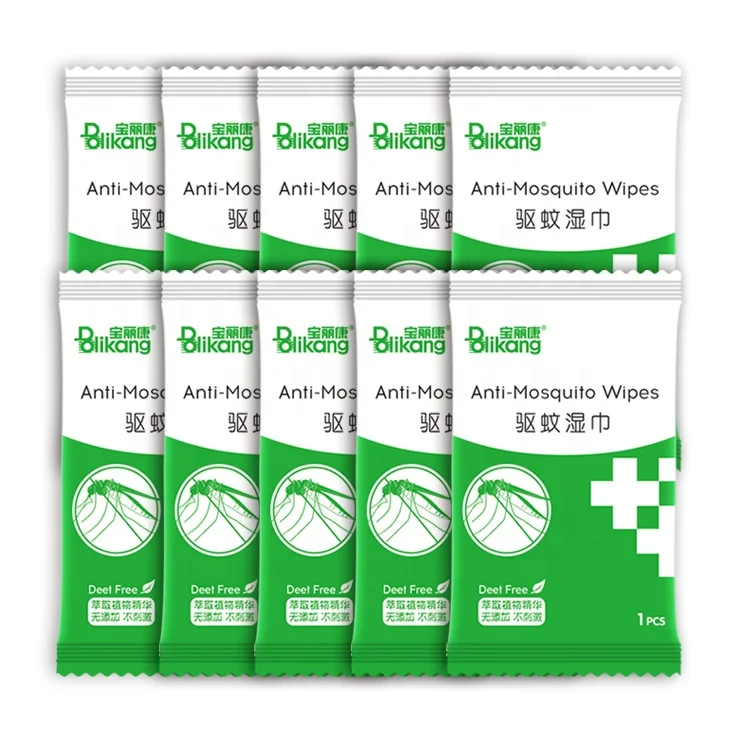OEM Mosquito Repellent Wet Wipes Single Package  Anti Mosquito Wipes