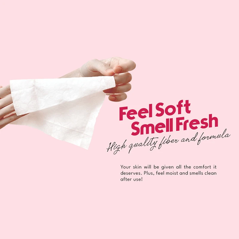 Travel Size Flushable Intimate Wet Wipes Individual Feminine Ph Balance Hygiene Wipes Odor Control For Women