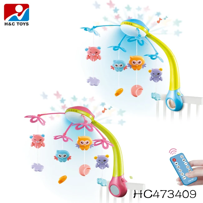
Bluetooth remote control bed bell projection night-light crib music felt baby mobile HC473420 