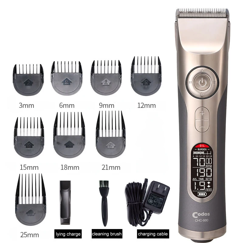 CODOS CHC-980 electric hair clipper professional rechargeable cordless trimmer LED display hair clip