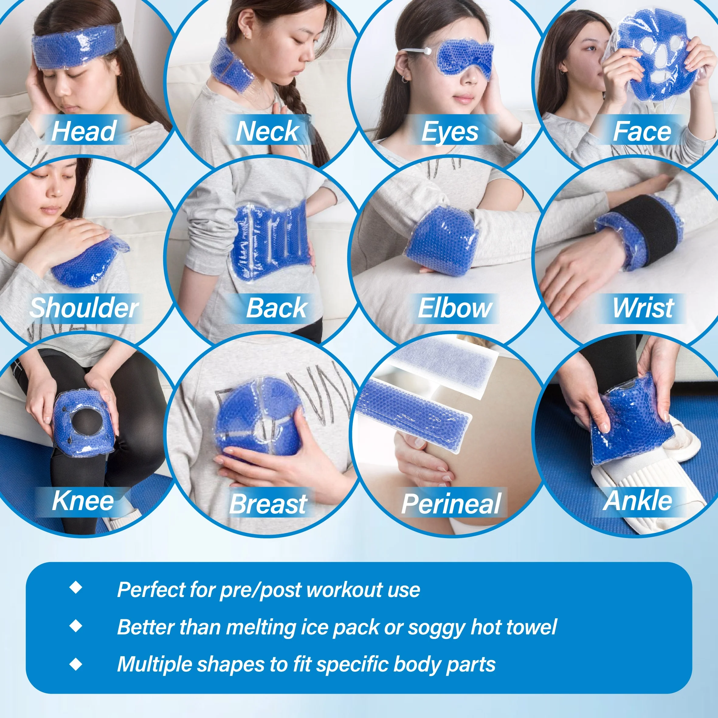 CSI Patent Certification Reusable Hot Cold Compress Color-Changing Gel Beads Eye Mask