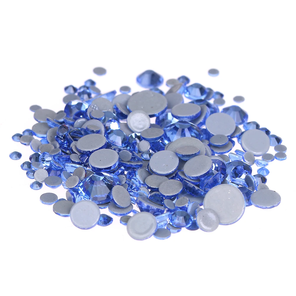 
Factory Wholesale German Intensive Glue Hot fix Rhinestone SS3-SS20 Glass Crystal Hot Fix Rhinestones For Wedding Dress 