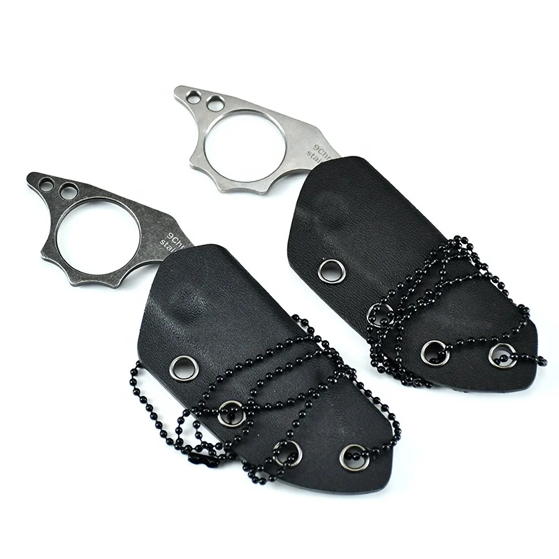 2025 NEW PL Mini EDC Fixed Blade Knife 9Cr18 Steel Necklace Camping Tactical Pocket Knife with K Sheath