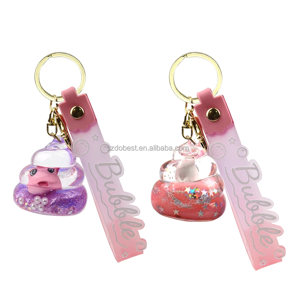 Kawaii брелок для ключей жидкий пустой ПВХ Забавный высокая прозрачная звезда подарки