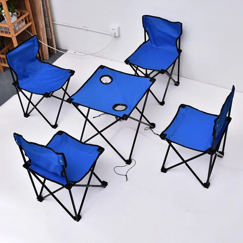 Hot sale Picnic Barbecue Outdoor Camping Nylon Portable Folding Table and Chairs Set Camping Kit