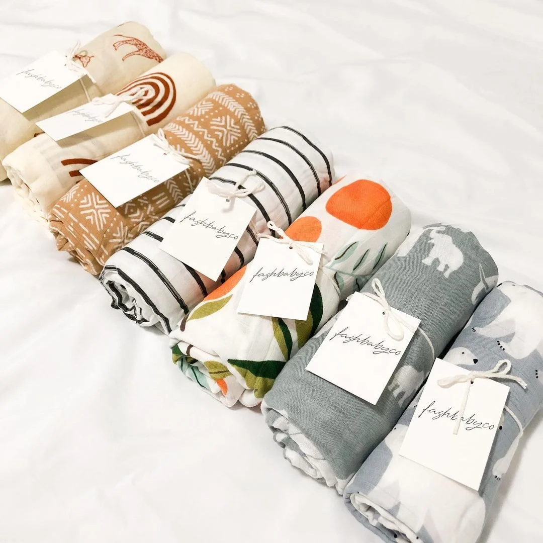 OEKO And GOTS Organic Cotton Bamboo Muslin Swaddle quilt bamboo cotton swaddle muslin easy adjustable baby child blanket