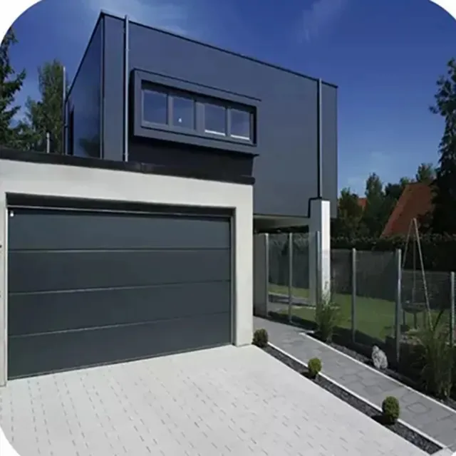Insulated 120x120 Special Galvanized Color Brushed Stainless Steel Foaming Flap Single Layer Sectional Garage Door Sliding S 9x7