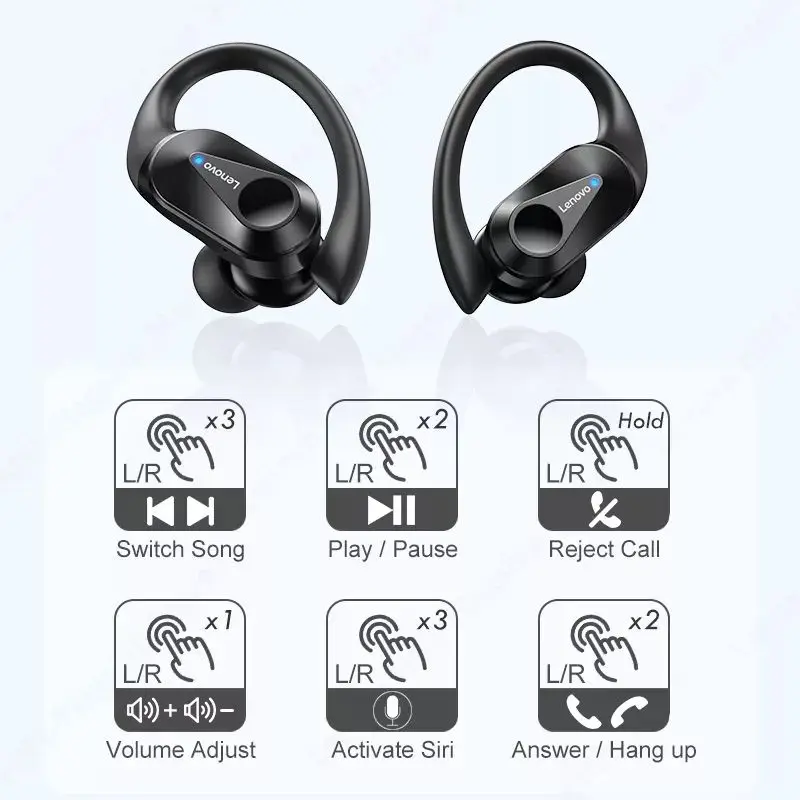 LP75 Tws Headphones Noise Reduction Earbuds Waterproof Headset Ear Hook Wireless Earphone Lp75