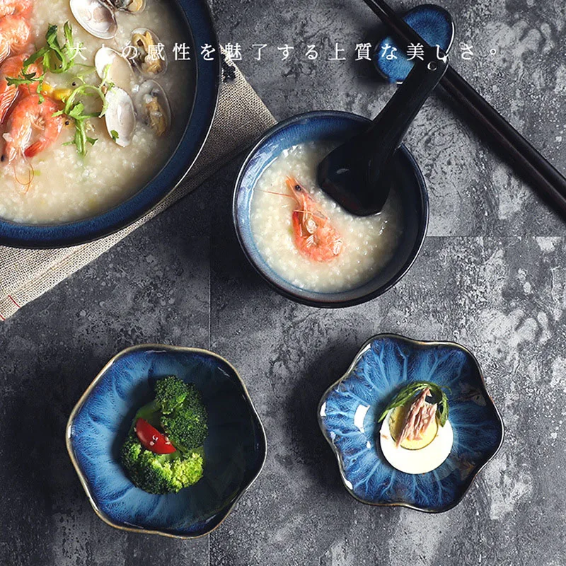 2024 Hot Kiln-Formed Blue For Ceramic Bowls  And Dessert Bowls And Cobalt Blue Soup Bowls Ceramic