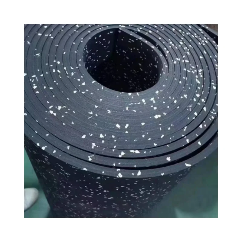 Shock Reducing Black+ Epdm Speckles Rubber Mat Flooring Roll for Gym