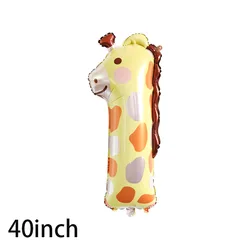 New 40inch Animal Number Balloons Happy Birthday Foil Number Balloons