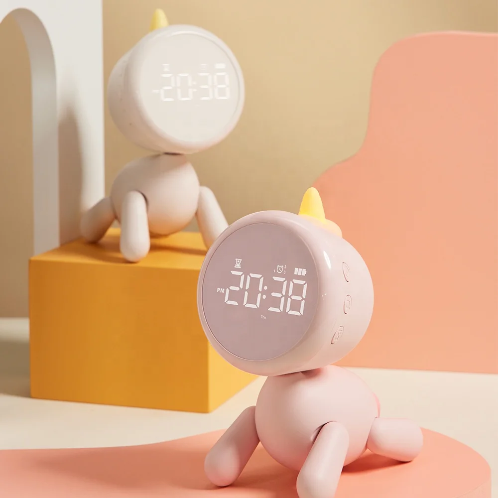 EGOGO Bedroom Sleep Trainer Night Light Wake Up Digital Display Snooze Kids Smart Cute Unicorn Clock