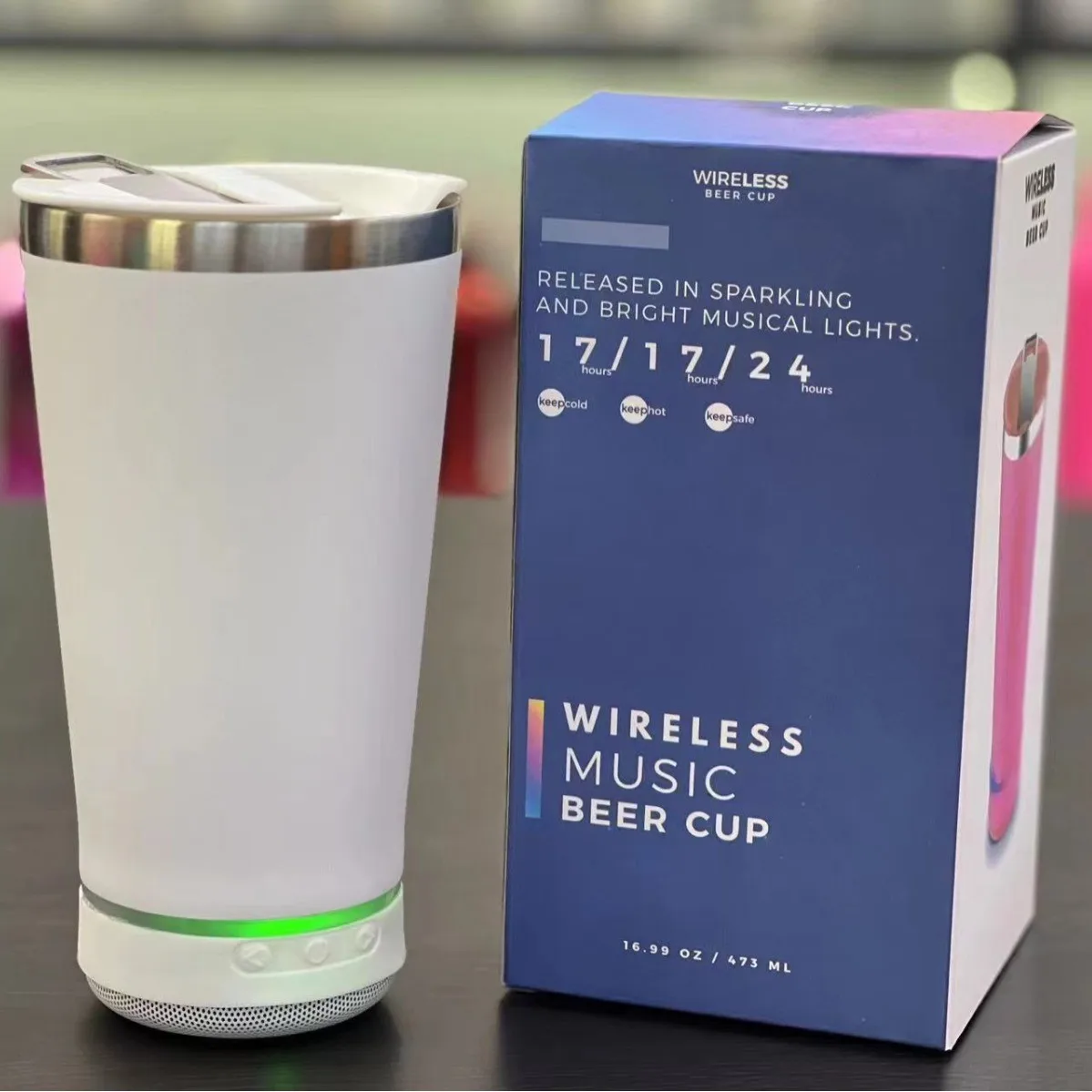 USB-зарядка музыкальная чашка для питья Bluetooth-динамик кружка пива нержавеющая сталь изоляционная с Открывателем