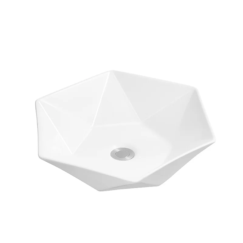 
JM7881 420*420*120 Irregular shape counter top mount vanity sink art basin ceramic basin 