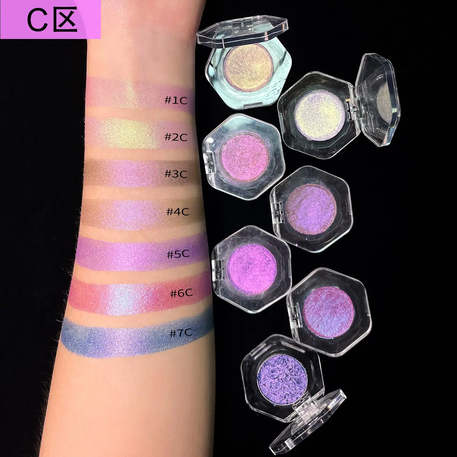 Private Label High Quality Pigmented Individual Chameleon Duochrome Eye Shadow Makeup 46 Colors Multichrome Eye Shadow